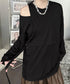 Faux Layered Cutout Top